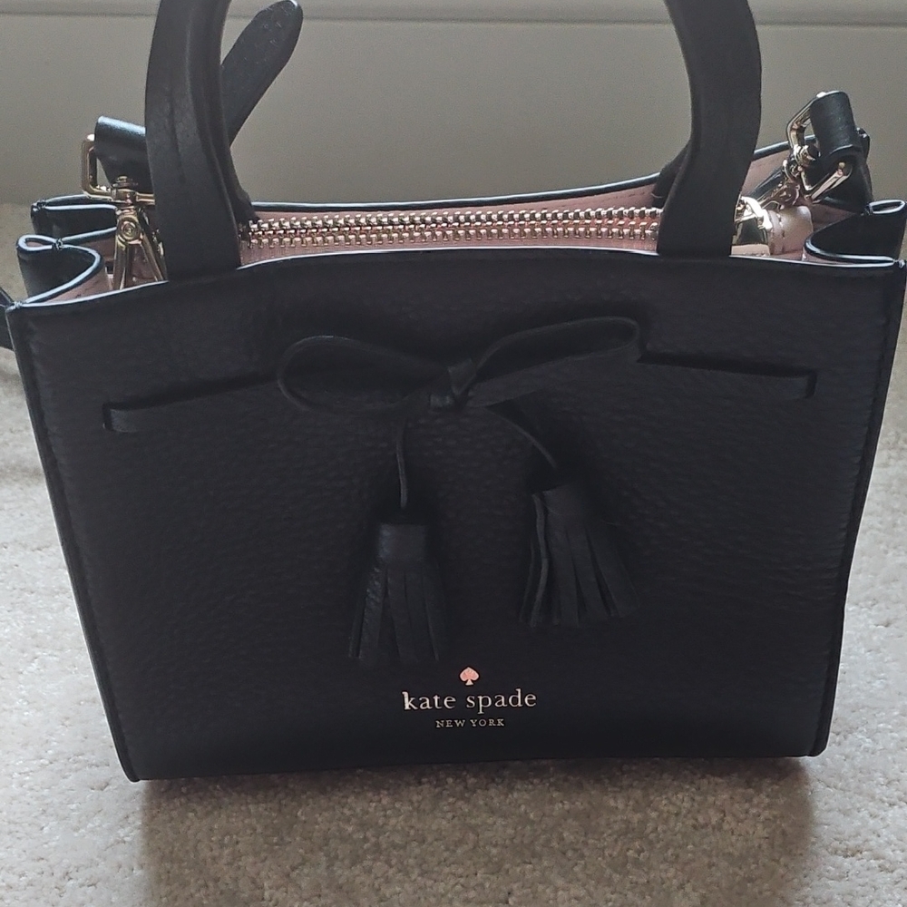 Kate Spade Black Satchel with Tassel Accents